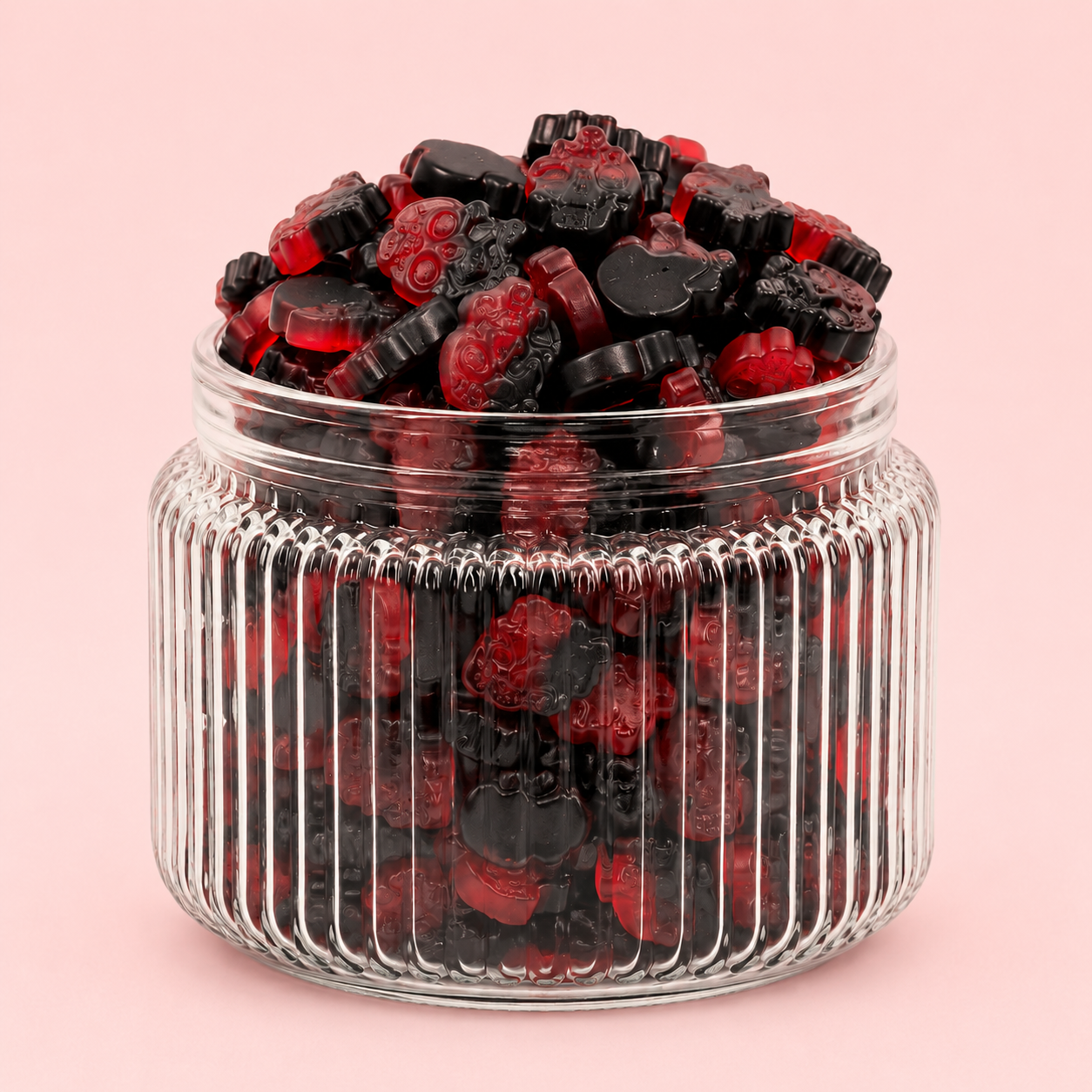 Bubs Raspberry/Black Licorice Micro Skulls